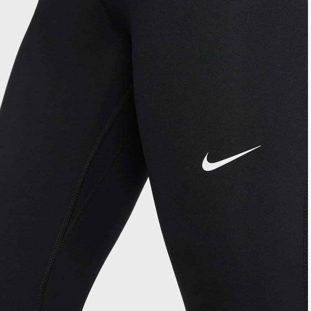 NWT Nike Pro 365 Black Leggings with Neon Greenyellow Waistband - Picture 5 of 6
